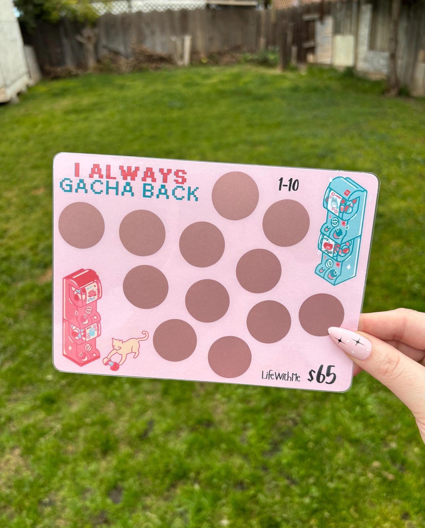 Gacha scratch off savings challenge | A5 | Laminated