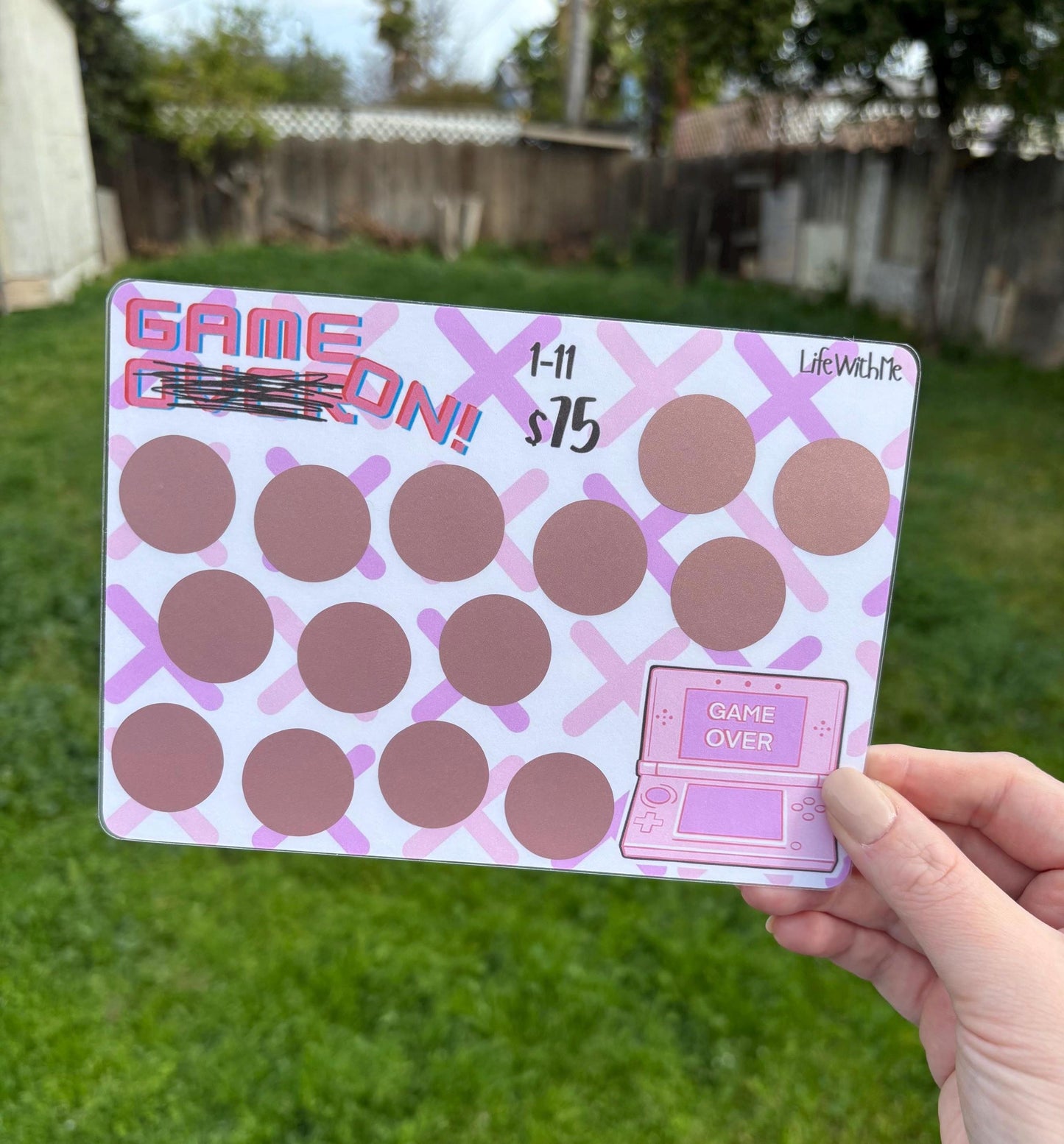 Game On scratch off savings challenge | A5 | Laminated