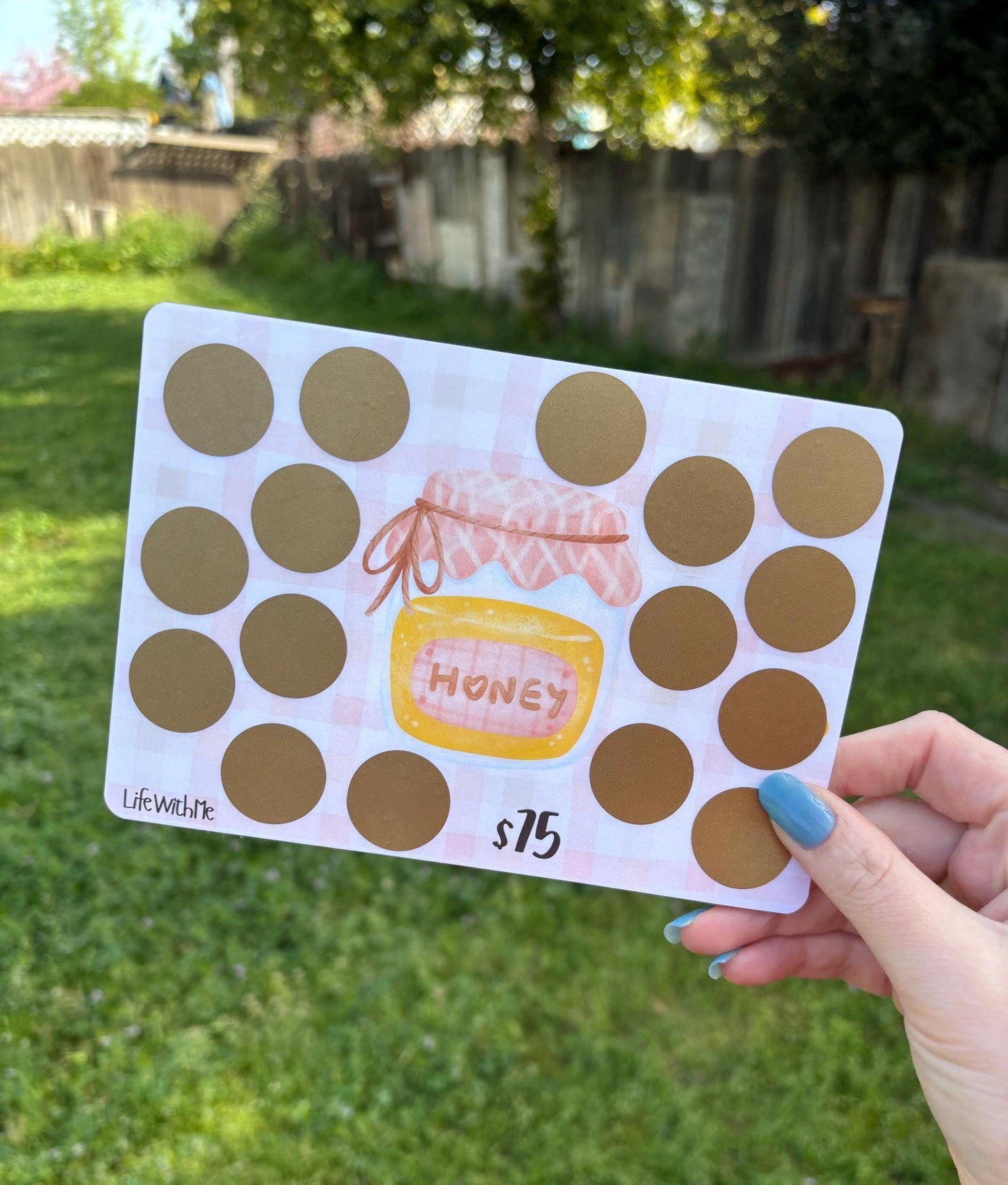 Honey scratch off savings challenge | A5 | Laminated