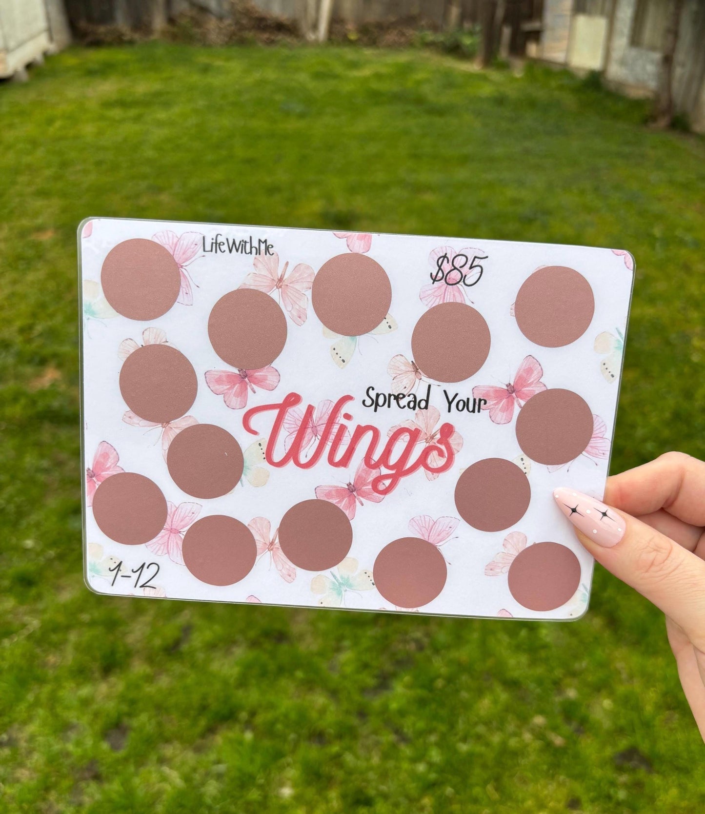 Wings scratch off savings challenge | A5 | Laminated