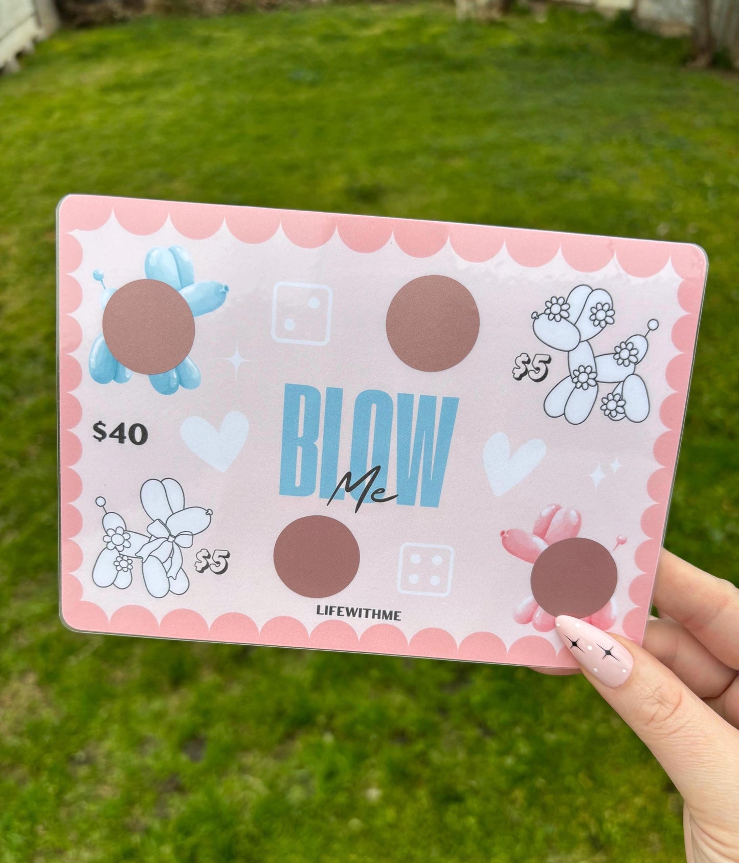 Blow Me scratch off and color savings challenge | A5 | Laminated