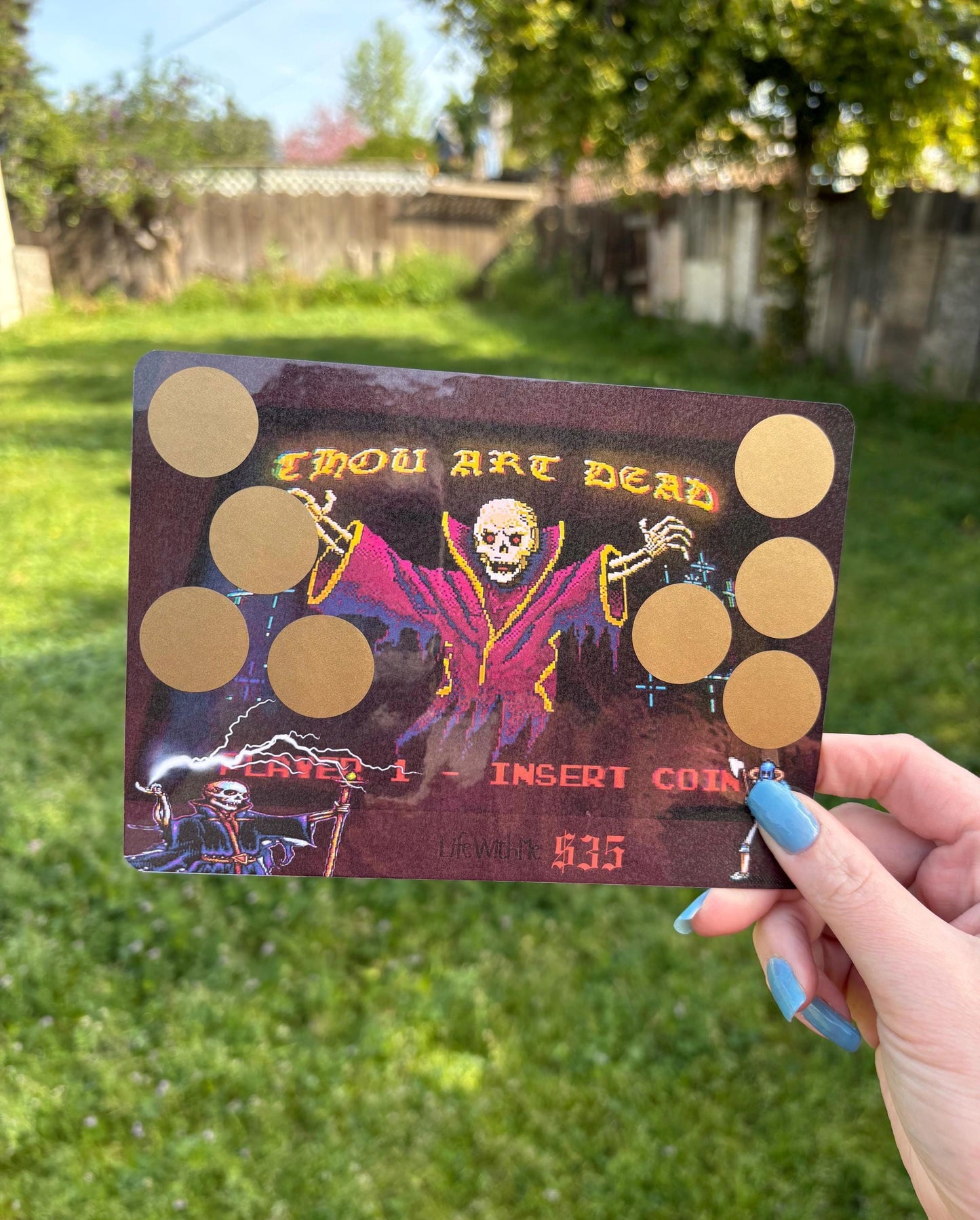 Monster House inspired scratch off savings challenge | ARCADE | A5 | Laminated | Spooky