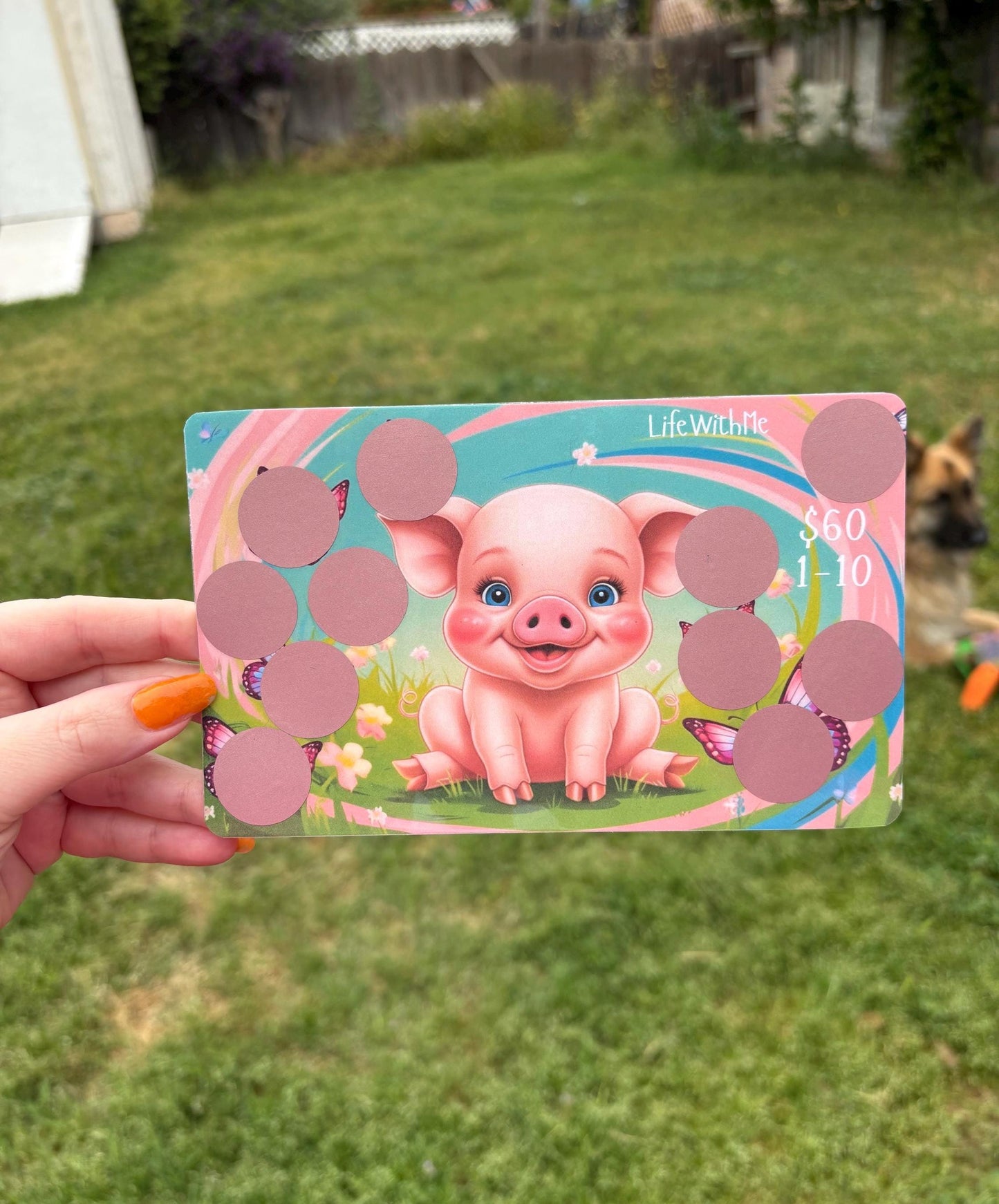 Pig scratch off savings challenge | A5 | Laminated