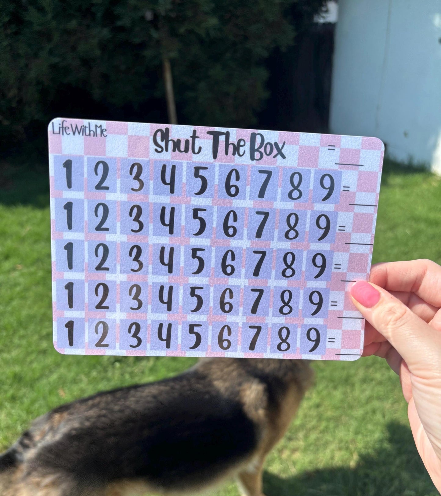 Shut the Box scratch off savings challenge | A5 | Laminated