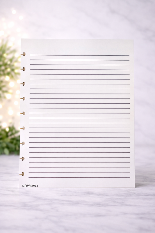 Lined Page | Double Sided | Notes Page | (ADD ON for my budget planner)