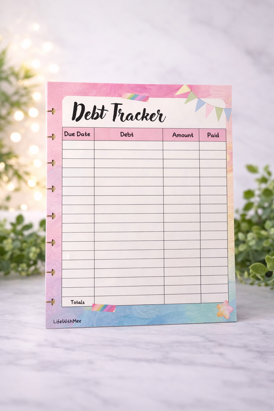 Debt Tracker | Double Sided | Themed | Colorful | (ADD ON for my budget planner)