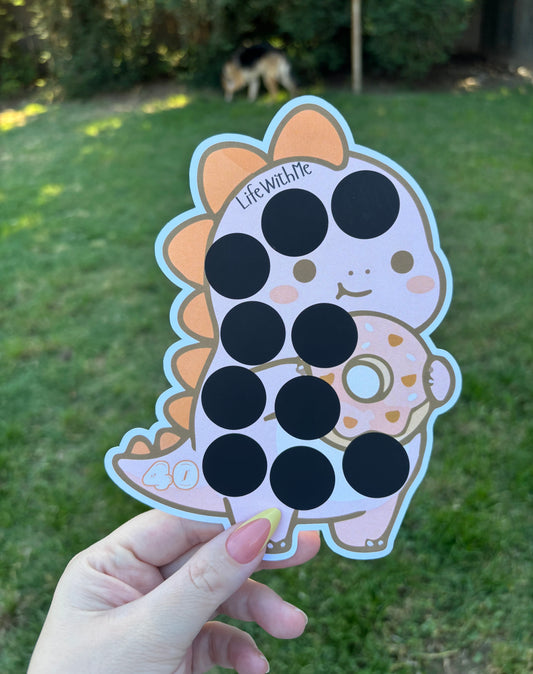Orange Dino scratch off savings challenge | A5 | savings challenge