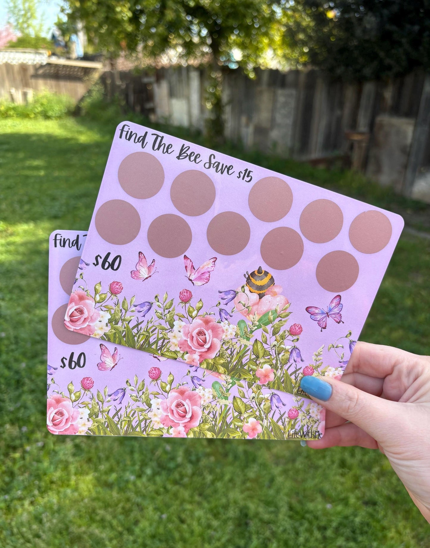 Bee search scratch off savings challenge | A5 | Laminated