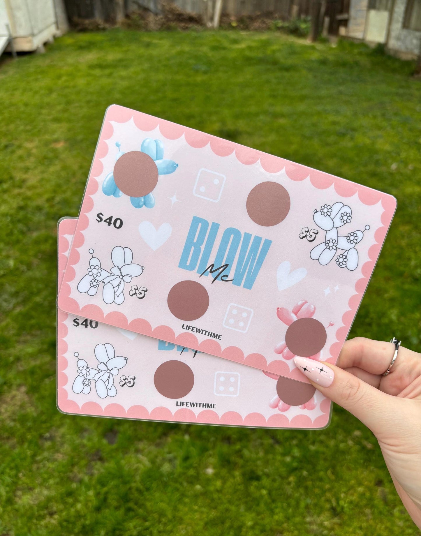 Blow Me scratch off and color savings challenge | A5 | Laminated