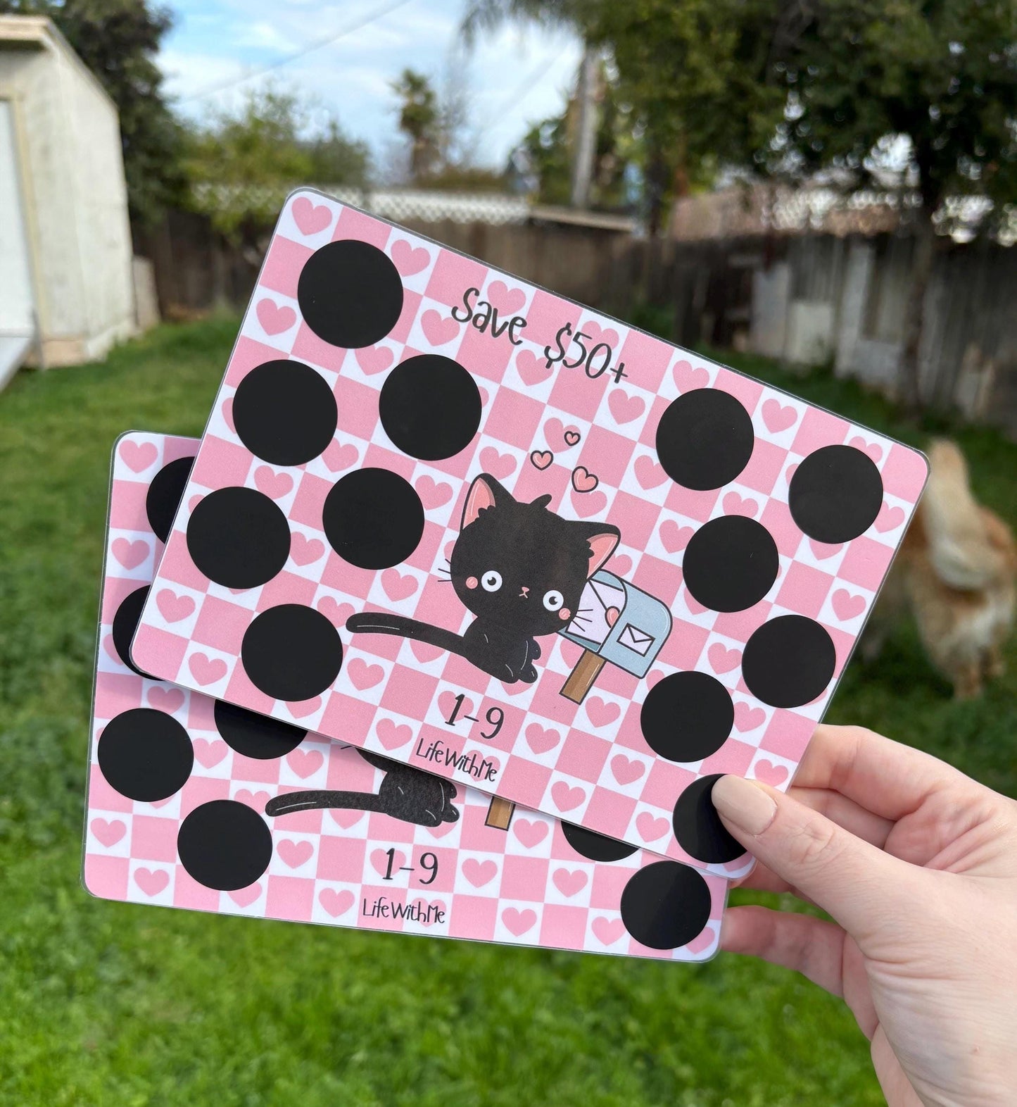 Cat Love scratch off savings challenge | A5 | Laminated