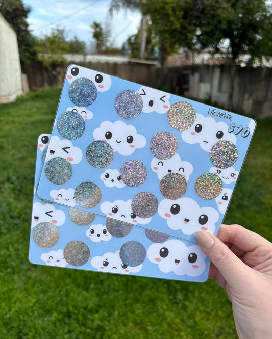 Cloud scratch off savings challenge | A5 | Laminated