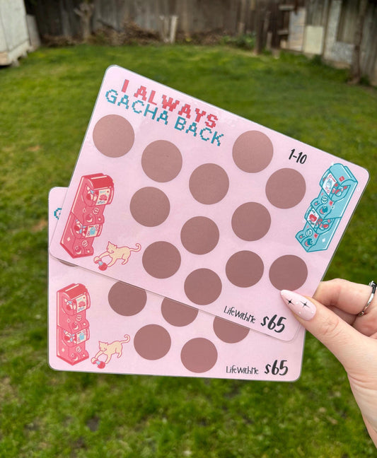 Gacha scratch off savings challenge | A5 | Laminated