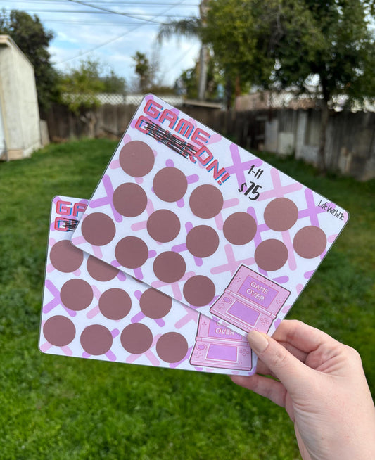 Game On scratch off savings challenge | A5 | Laminated