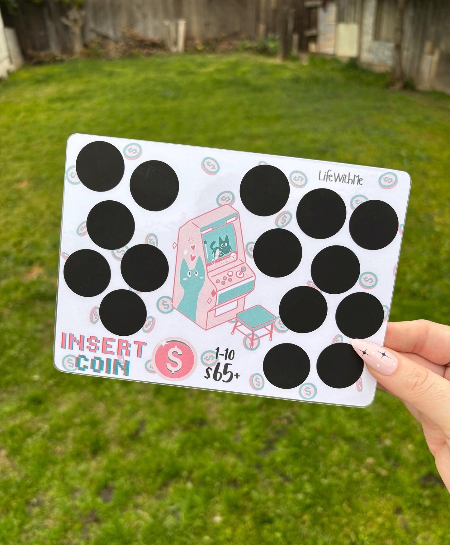 Insert Coin scratch off savings challenge | A5 | Laminated