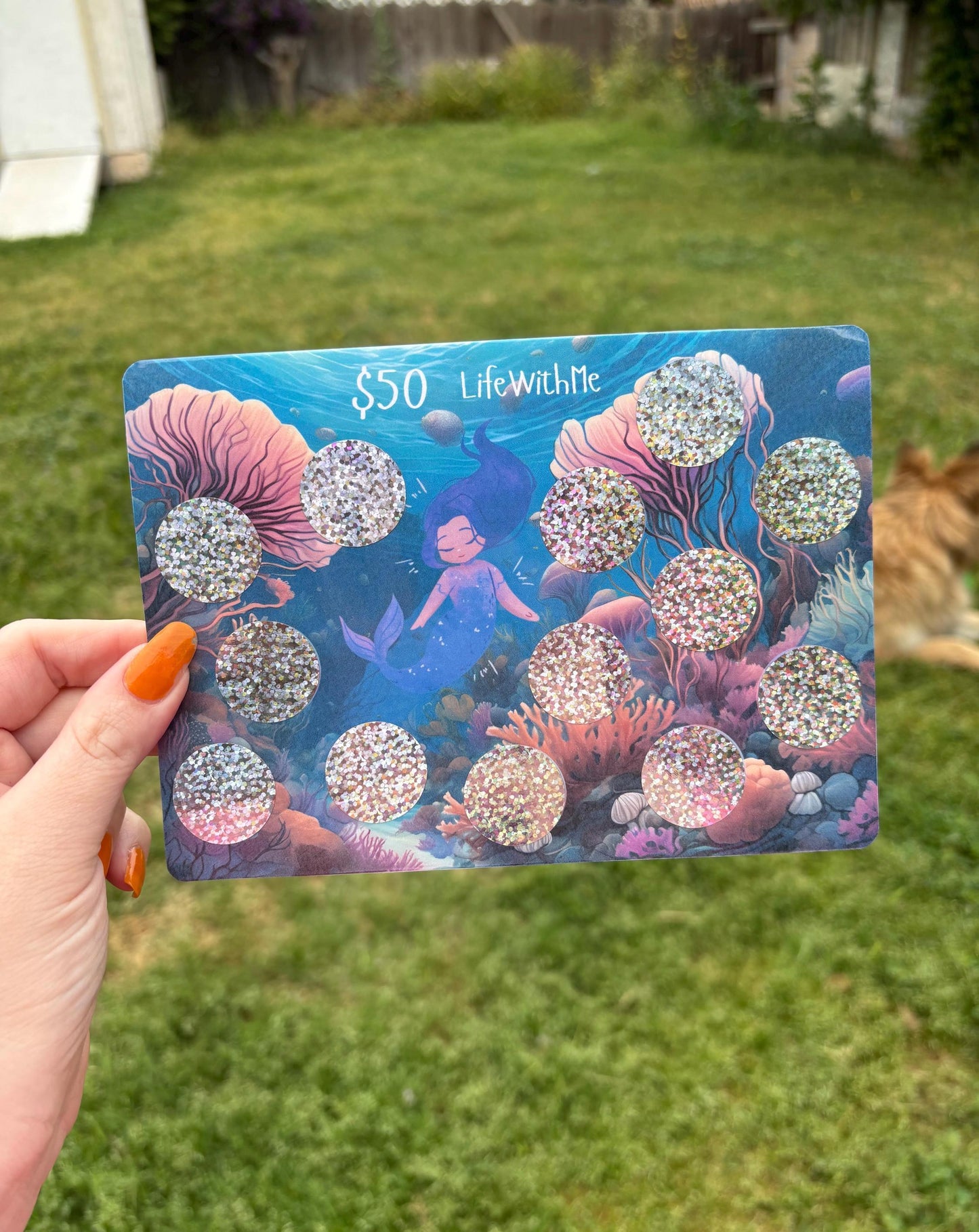 Mermaid scratch off savings challenge | A5 | Laminated