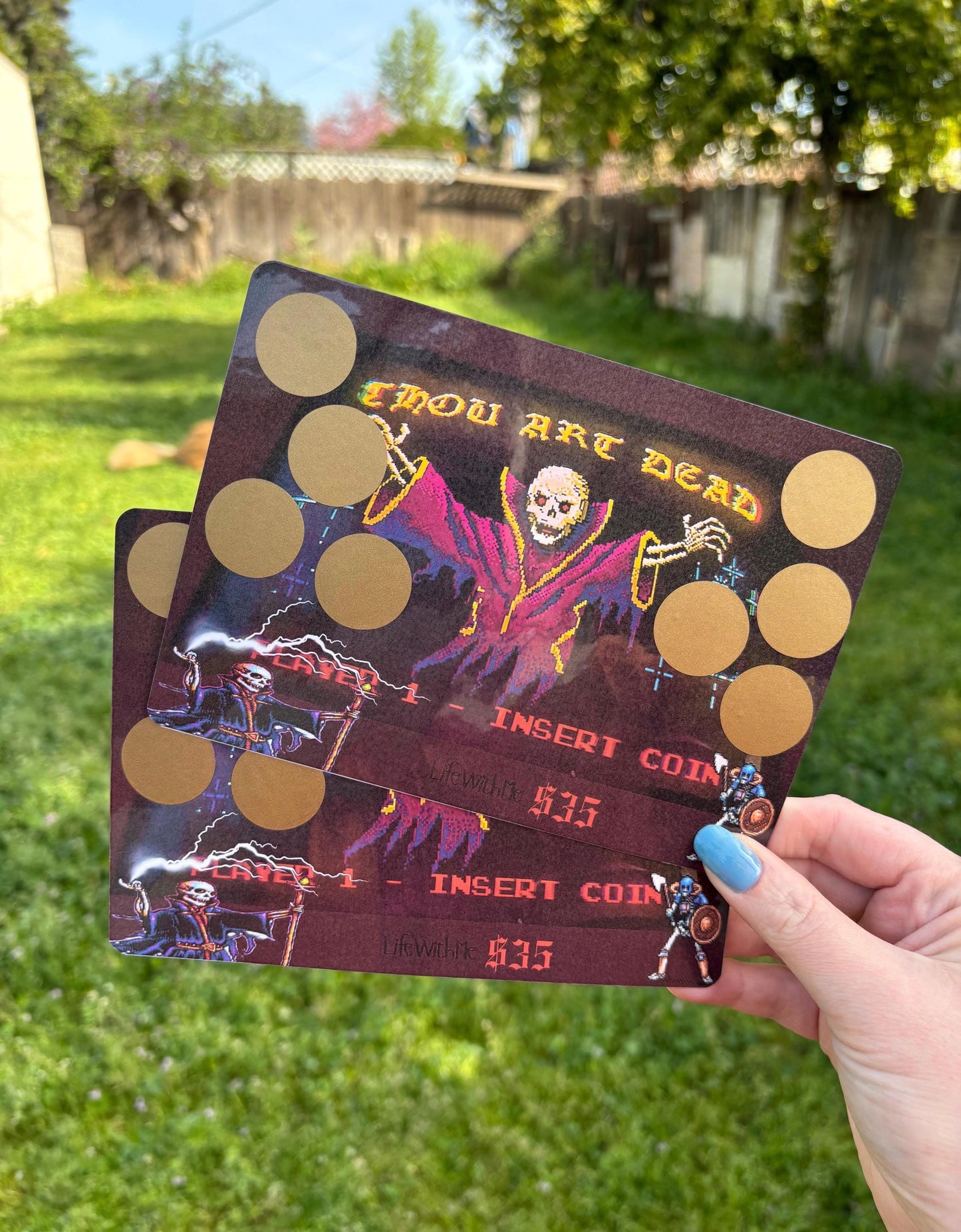 Monster House inspired scratch off savings challenge | ARCADE | A5 | Laminated | Spooky