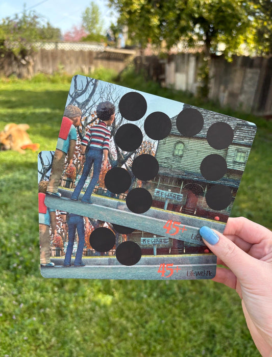 Monster House inspired scratch off savings challenge | YARD | A5 | Laminated | Spooky