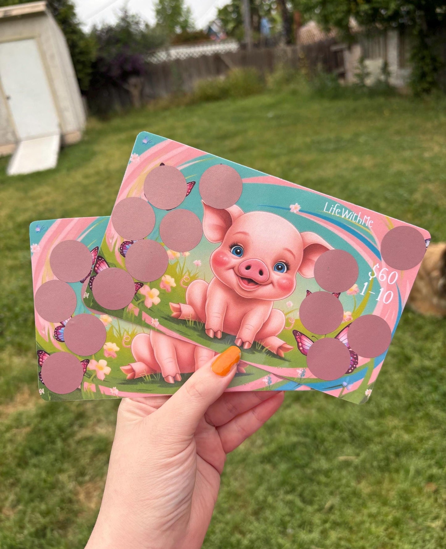 Pig scratch off savings challenge | A5 | Laminated