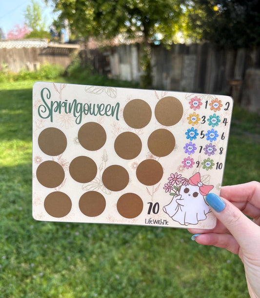 Springoween scratch off savings challenge | A5 | Laminated