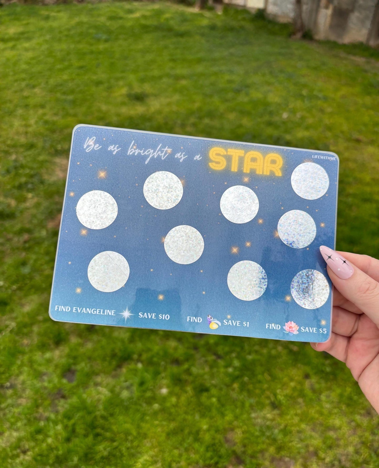 Star scratch off savings challenge | A5 | Laminated