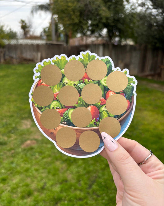 Salad scratch off savings challenge | A5 | savings challenge
