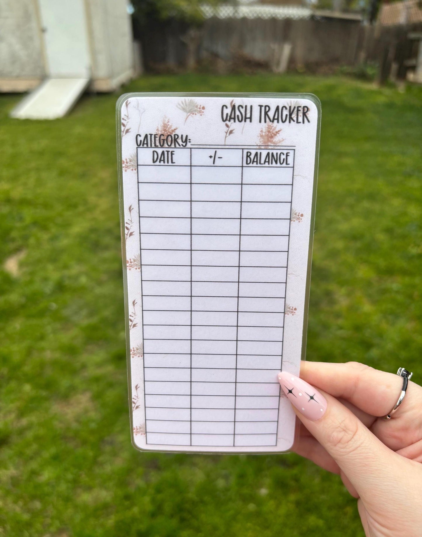 A6 Flower Cash Tracker | Laminated | A6