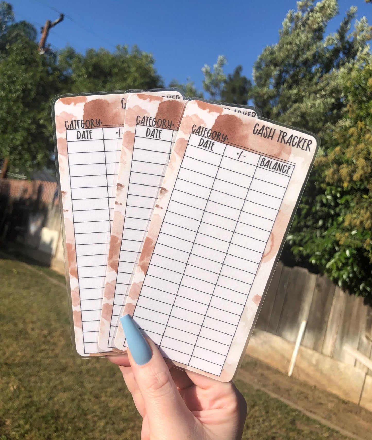 A6 Watercolor Cash Tracker | Laminated | A6
