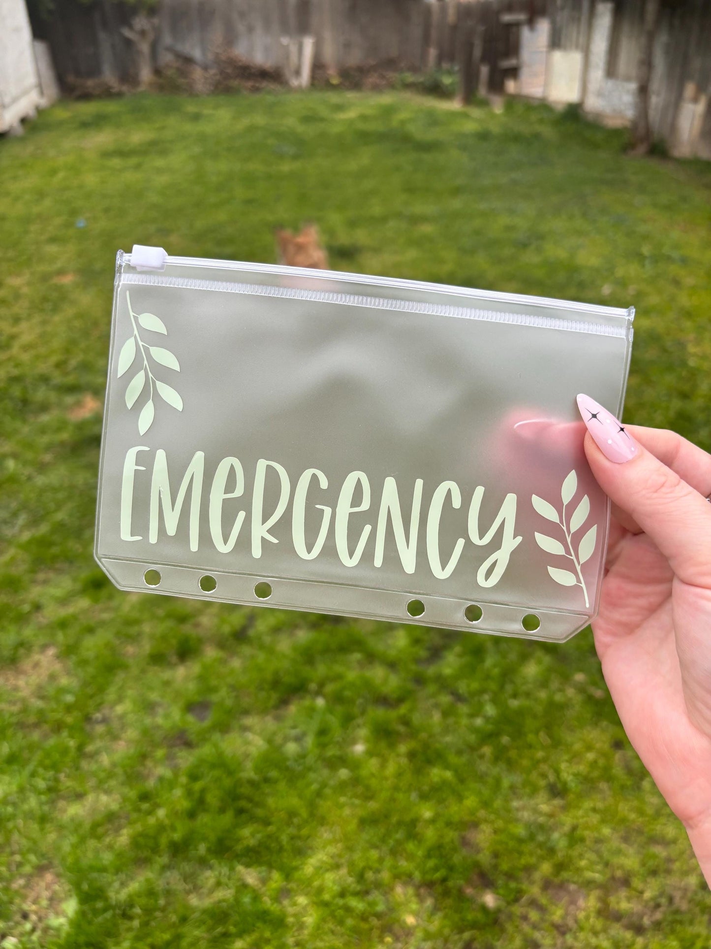 CUSTOM A6 LEAF vinyl zipper cash envelope | A6 | Leaf Design
