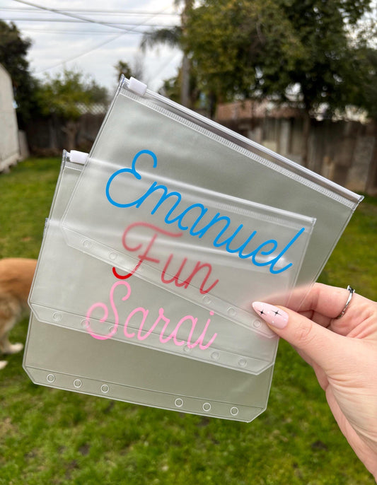 CUSTOM A6 vinyl zipper cash envelope | A6