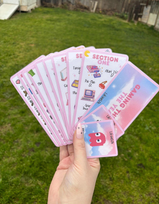 Gaming Through The Years PINK Binder Box savings challenge | A6 | Laminated | Box challenge | Binder challenge | PHYSICAL ITEM