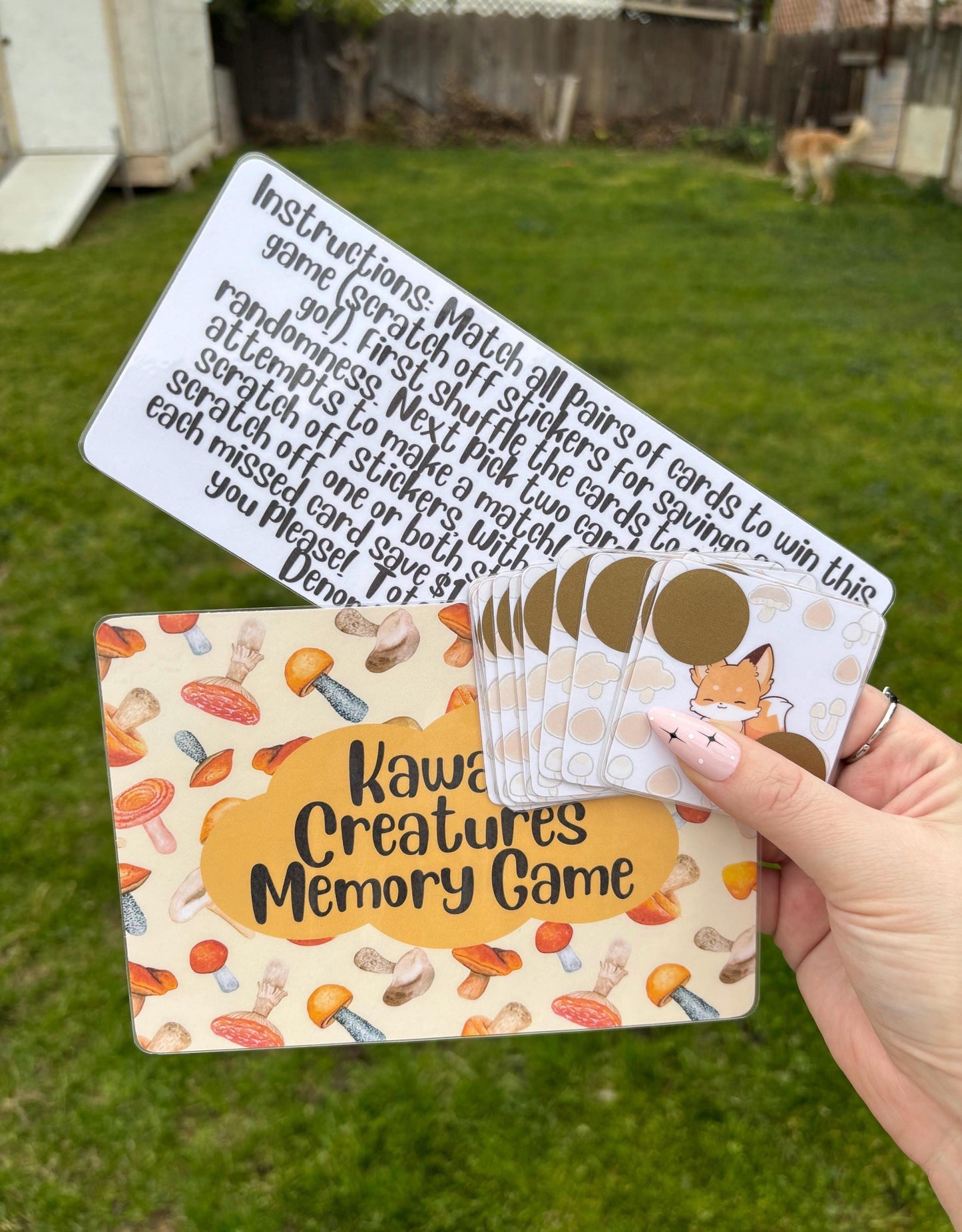 Kawaii Cute Creatures Matching savings challenge game | Laminated | Savings game
