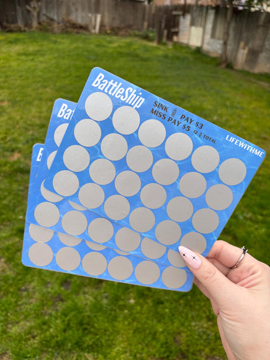Battleship scratch off savings challenge | A5 | Laminated