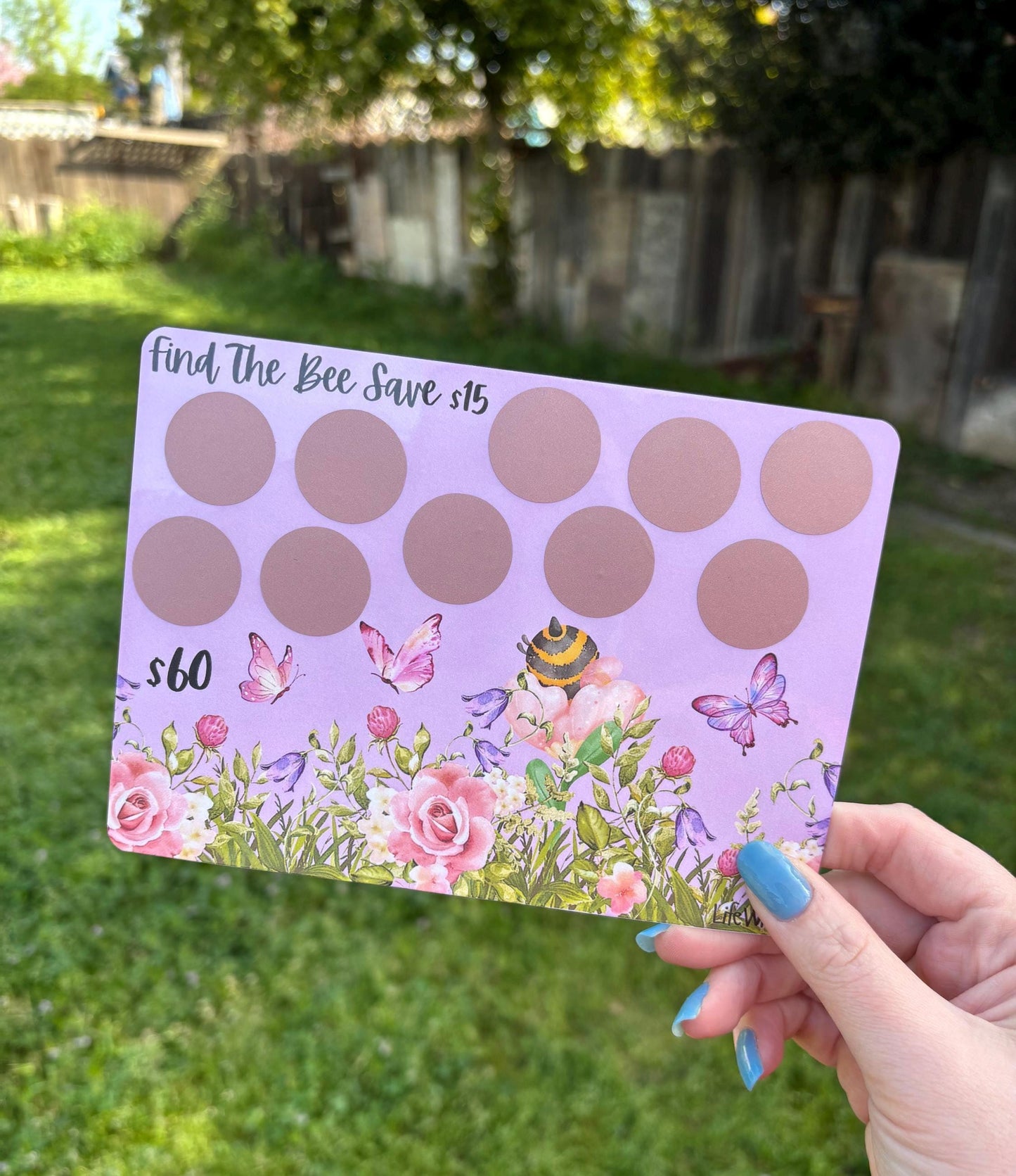 Bee search scratch off savings challenge | A5 | Laminated