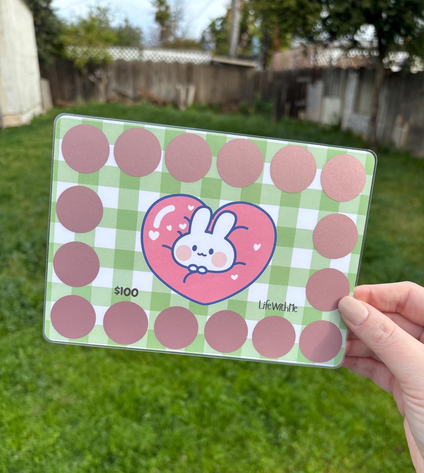 Bunny scratch off savings challenge | A5 | Laminated