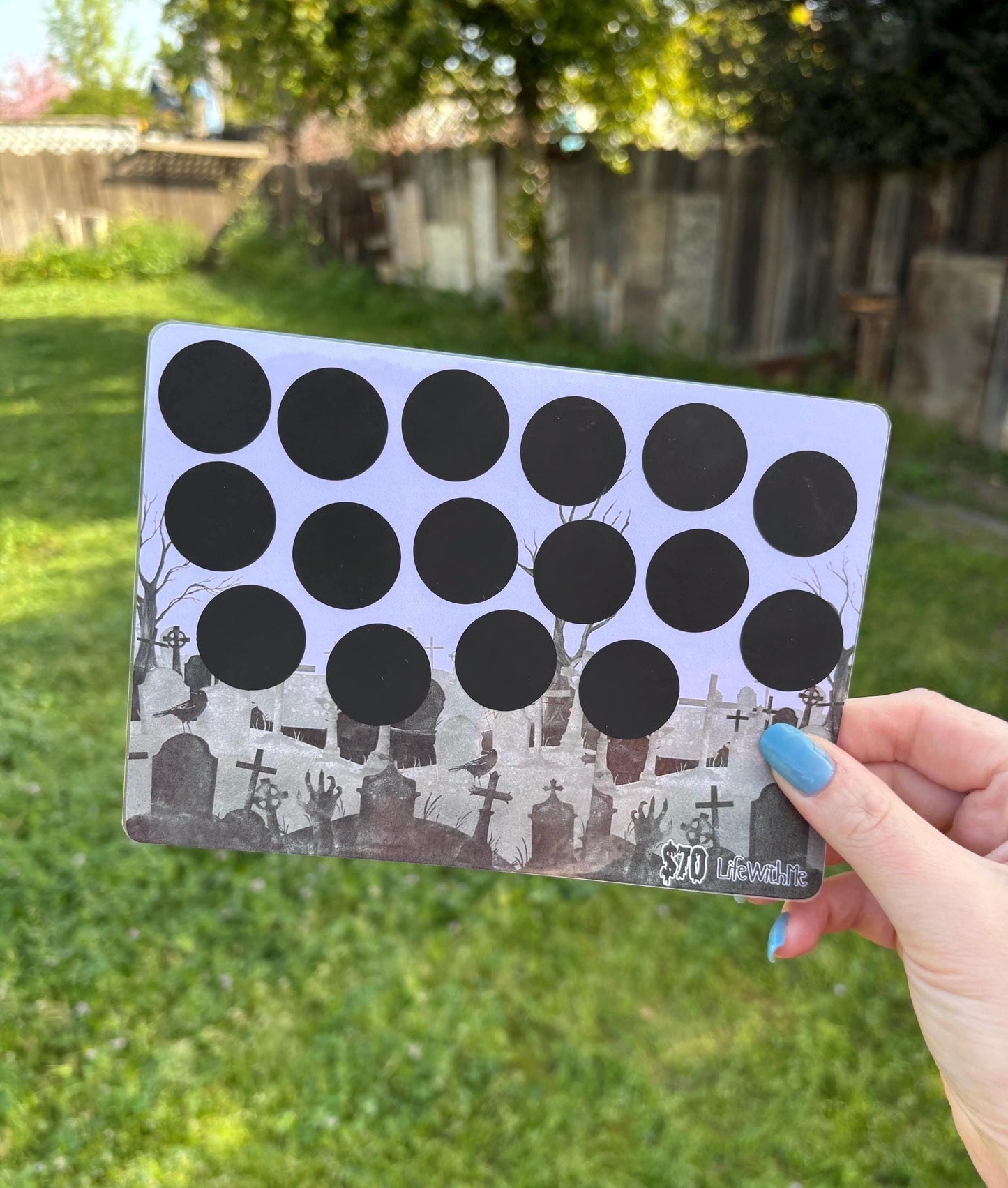 Ghost Graveyard scratch off savings challenge | A5 | Laminated