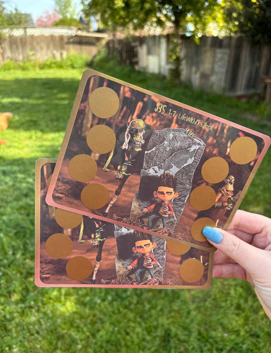 Norman inspired scratch off savings challenge | ZOMBIE | A5 | Laminated | Spooky