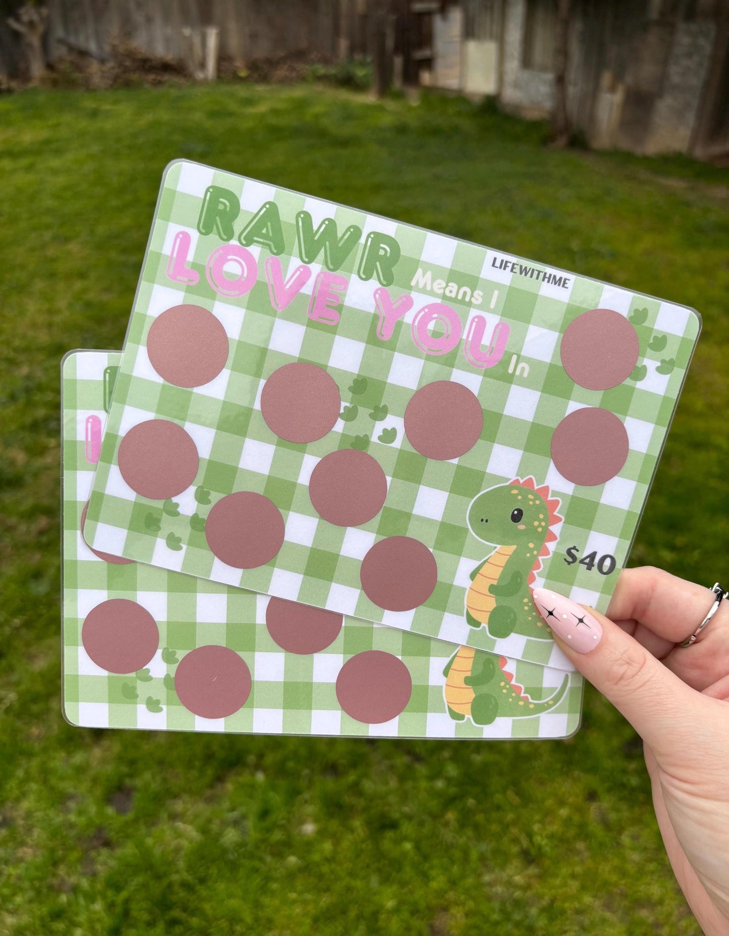 Rawr scratch off savings challenge | A5 | Laminated