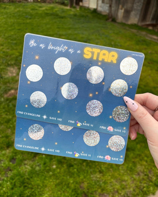 Star scratch off savings challenge | A5 | Laminated