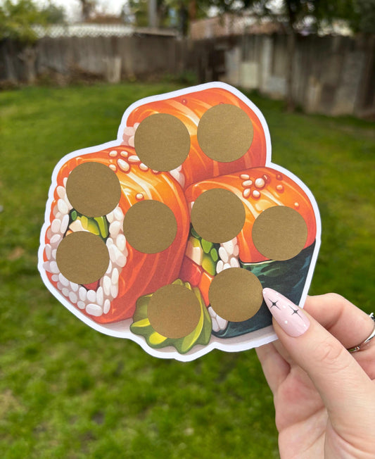 Sushi scratch off savings challenge | A5 | savings challenge