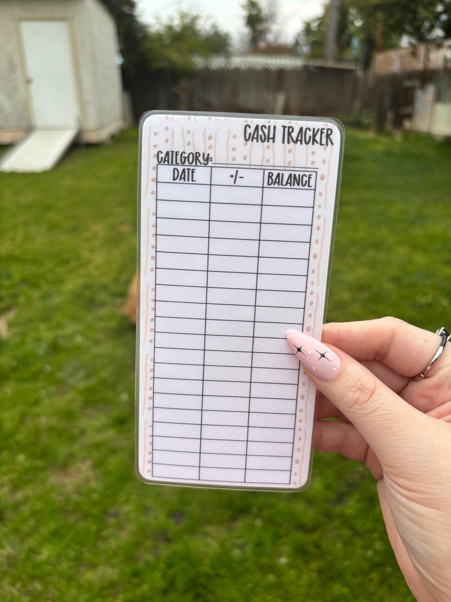 A6 Dots Cash Tracker | Laminated | A6