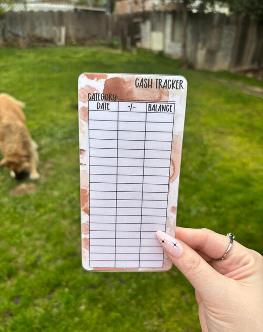 A6 Watercolor Cash Tracker | Laminated | A6