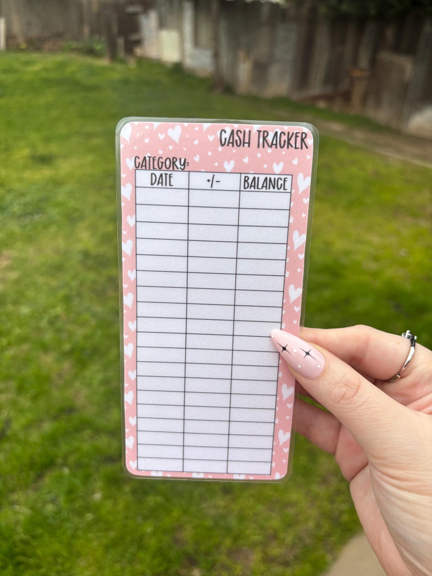 A6 Rainbow Heart Cash Tracker | Laminated | A6
