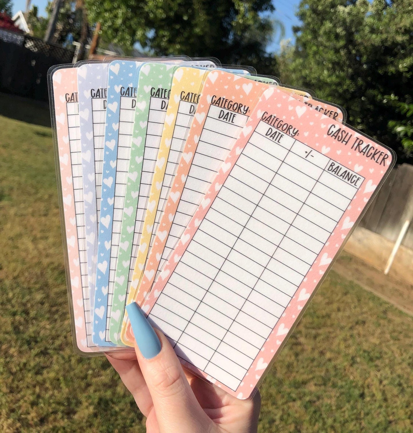 A6 Rainbow Heart Cash Tracker | Laminated | A6