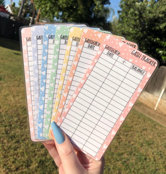 A6 Rainbow Heart Cash Tracker | Laminated | A6
