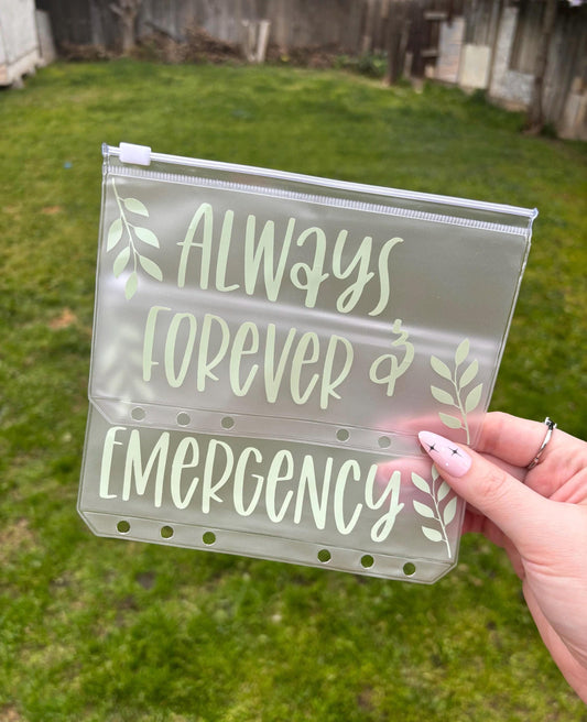 CUSTOM A6 LEAF vinyl zipper cash envelope | A6 | Leaf Design