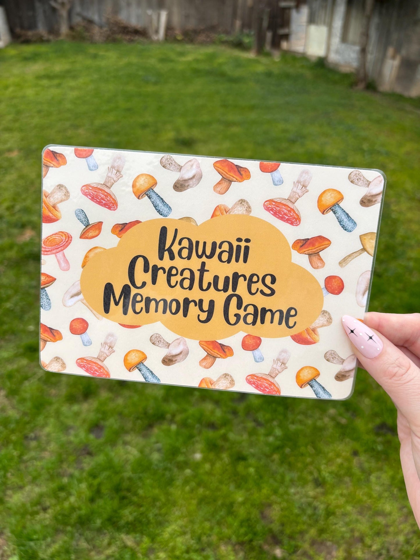 Kawaii Cute Creatures Matching savings challenge game | Laminated | Savings game
