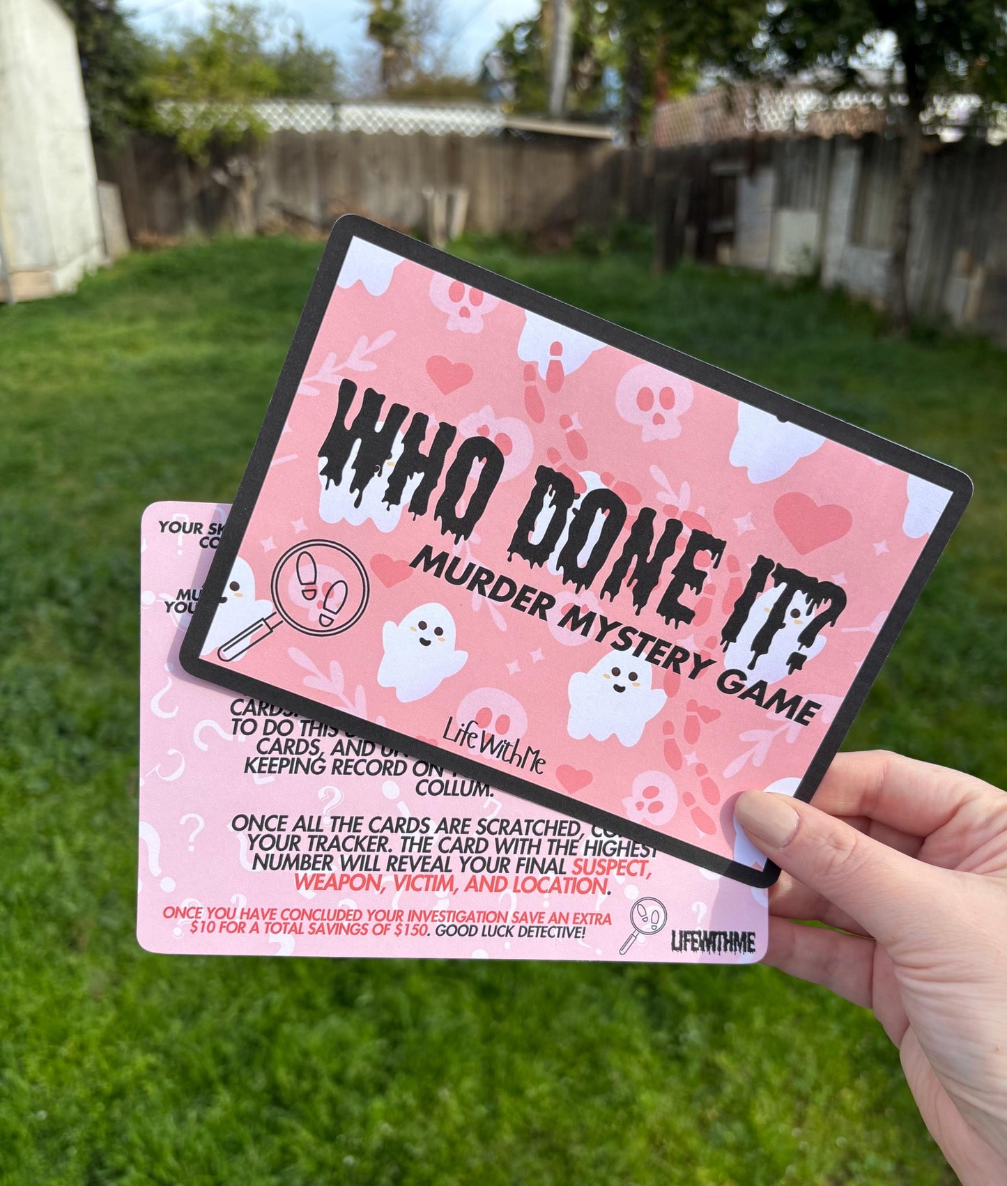 Murder Mystery Savings Game | Spooky Cute | Savings game | Card Game | NOT LAMINATED