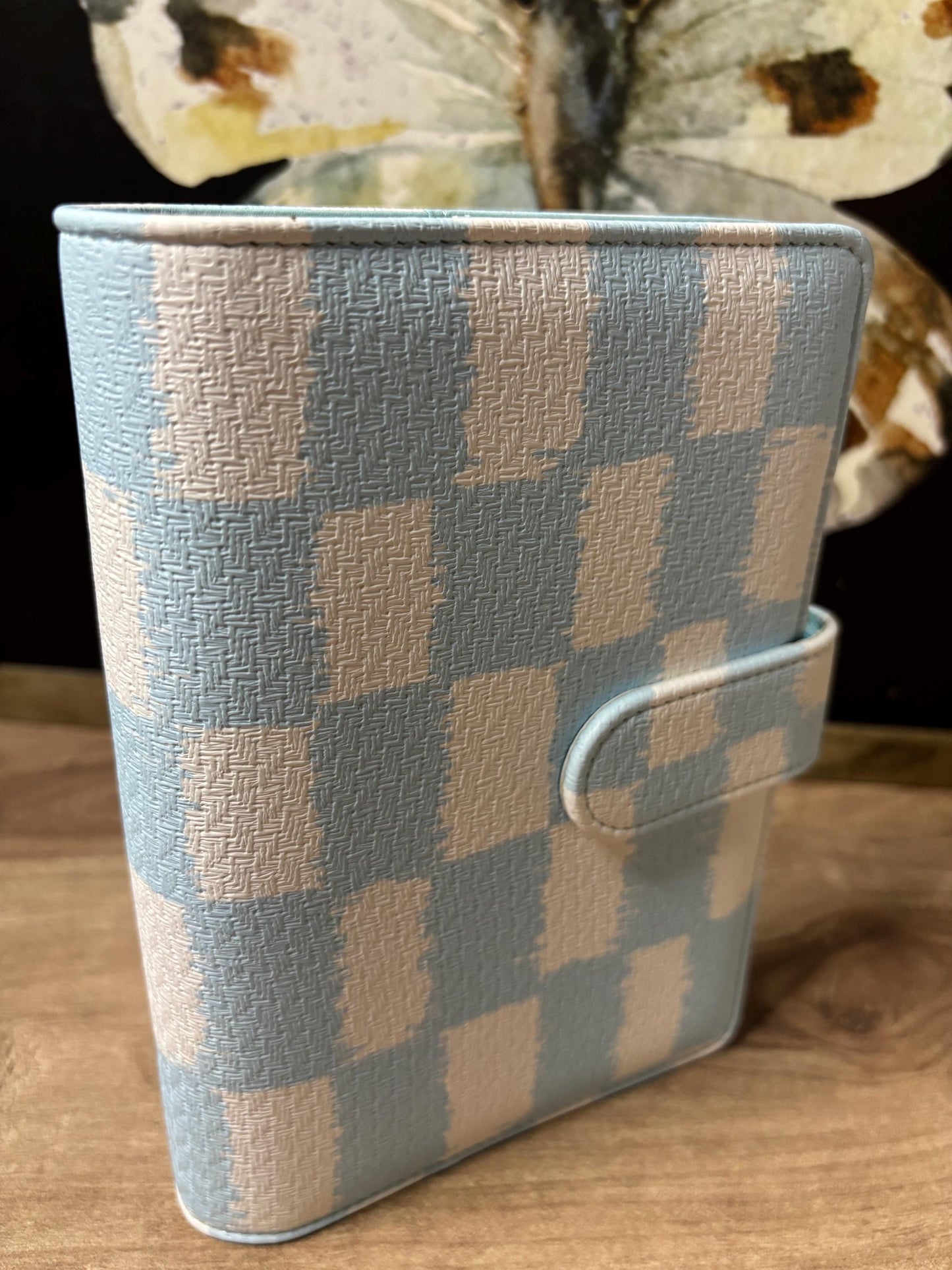 Textured A6 Binder | PU Leather | Budget Binder | Checkered Glitch | Cash Stuffing Binder | Comes W Dashboard
