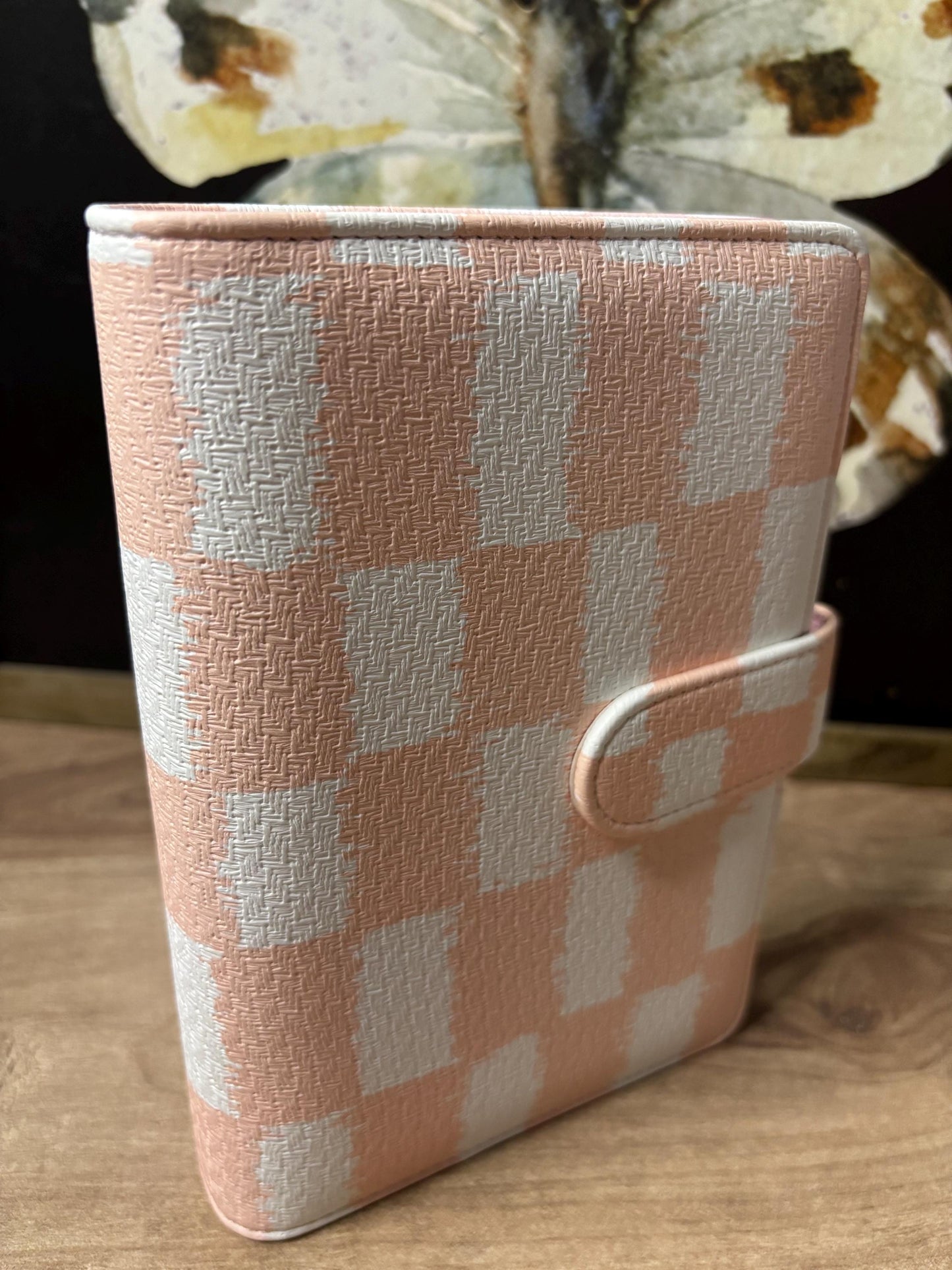 Textured A6 Binder | PU Leather | Budget Binder | Checkered Glitch | Cash Stuffing Binder | Comes W Dashboard