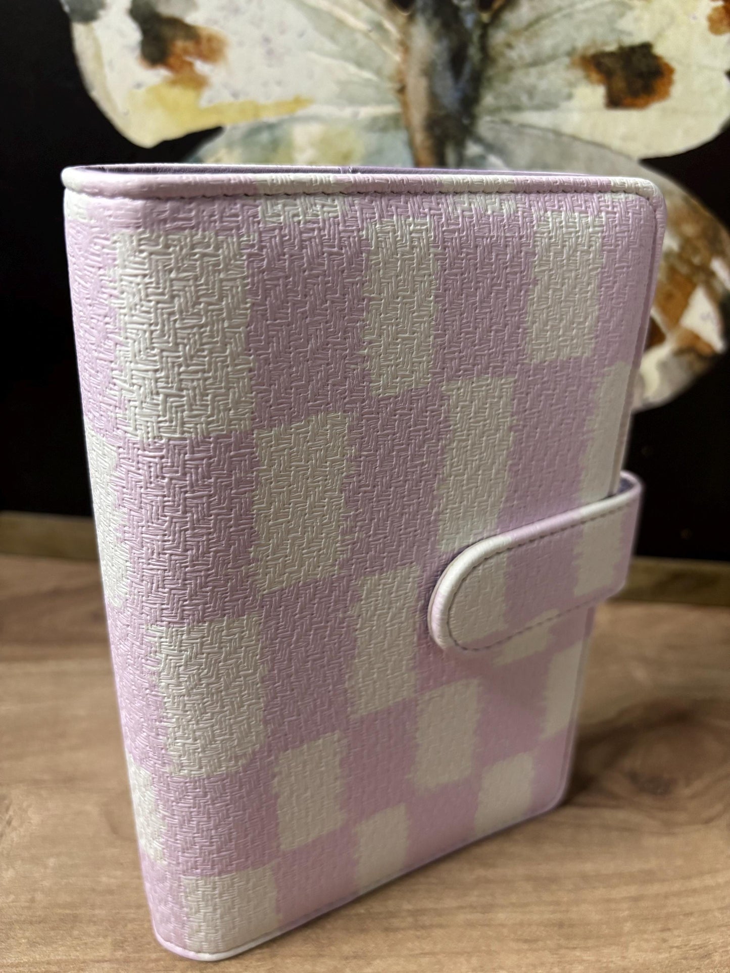 Textured A6 Binder | PU Leather | Budget Binder | Checkered Glitch | Cash Stuffing Binder | Comes W Dashboard